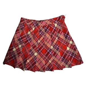 Pleated red mini skirt american apparel